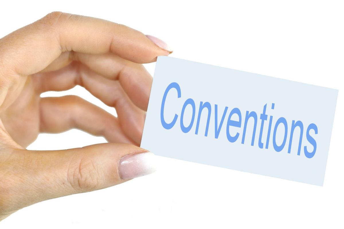 Conventions - Hand held card image