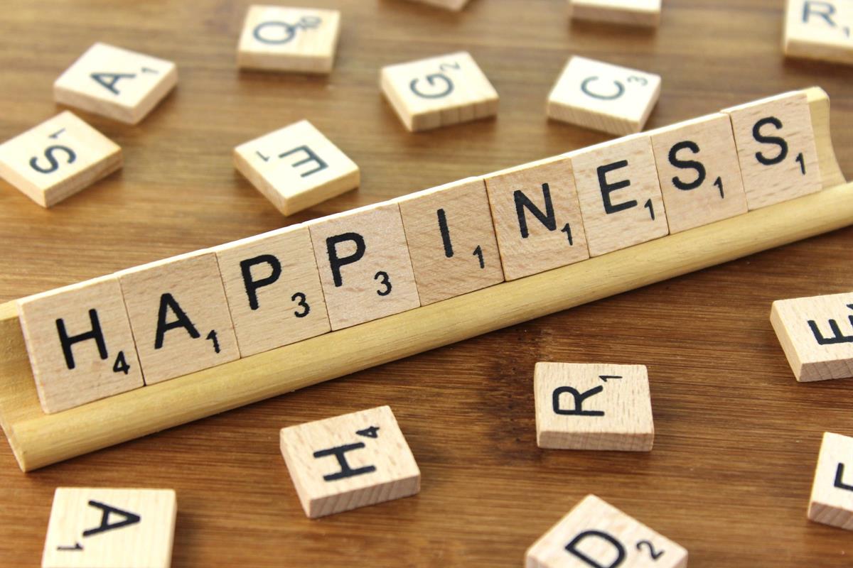 Happiness Free of Charge Creative Commons Wooden Tile image